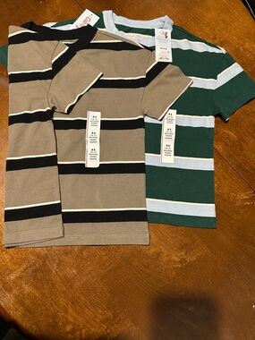 Cat & Jack Boys' Short-Sleeve Striped Tee Set — Green, Tan & Black
